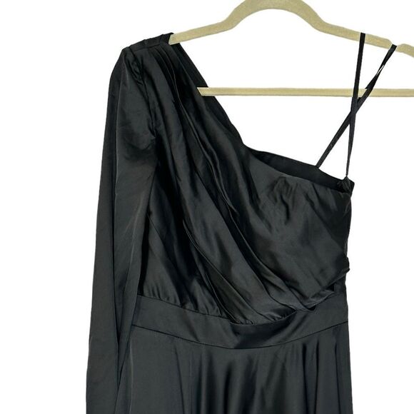 Mac Duggal 49141 Black High Low One Shoulder Gown | Size 2 - Picture 6 of 11